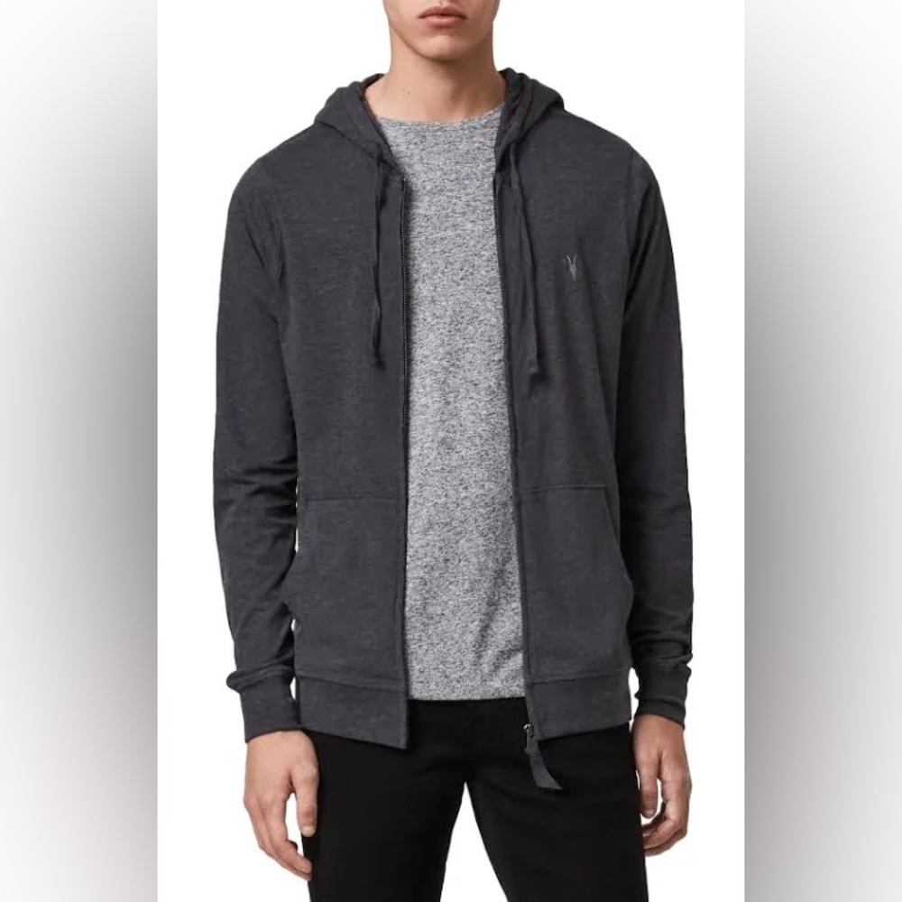 All Saints Dark Gray Zip Up Sweater